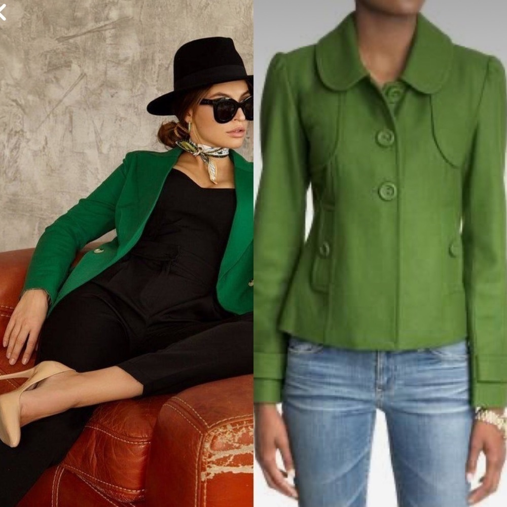 TRIA Vintage Green Apple Wool Short Jacket. Size M. D4/A1594 - Picture 8 of 8